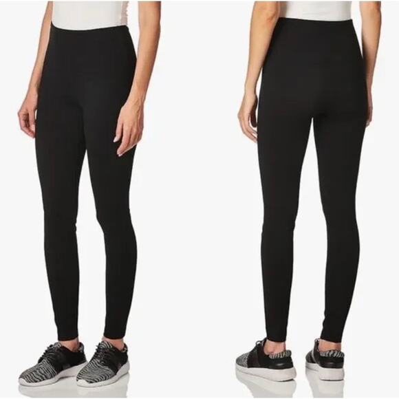 Lysse Black Center Seam Ponte High Rise Stretch Leggings Small - Picture 1 of 7